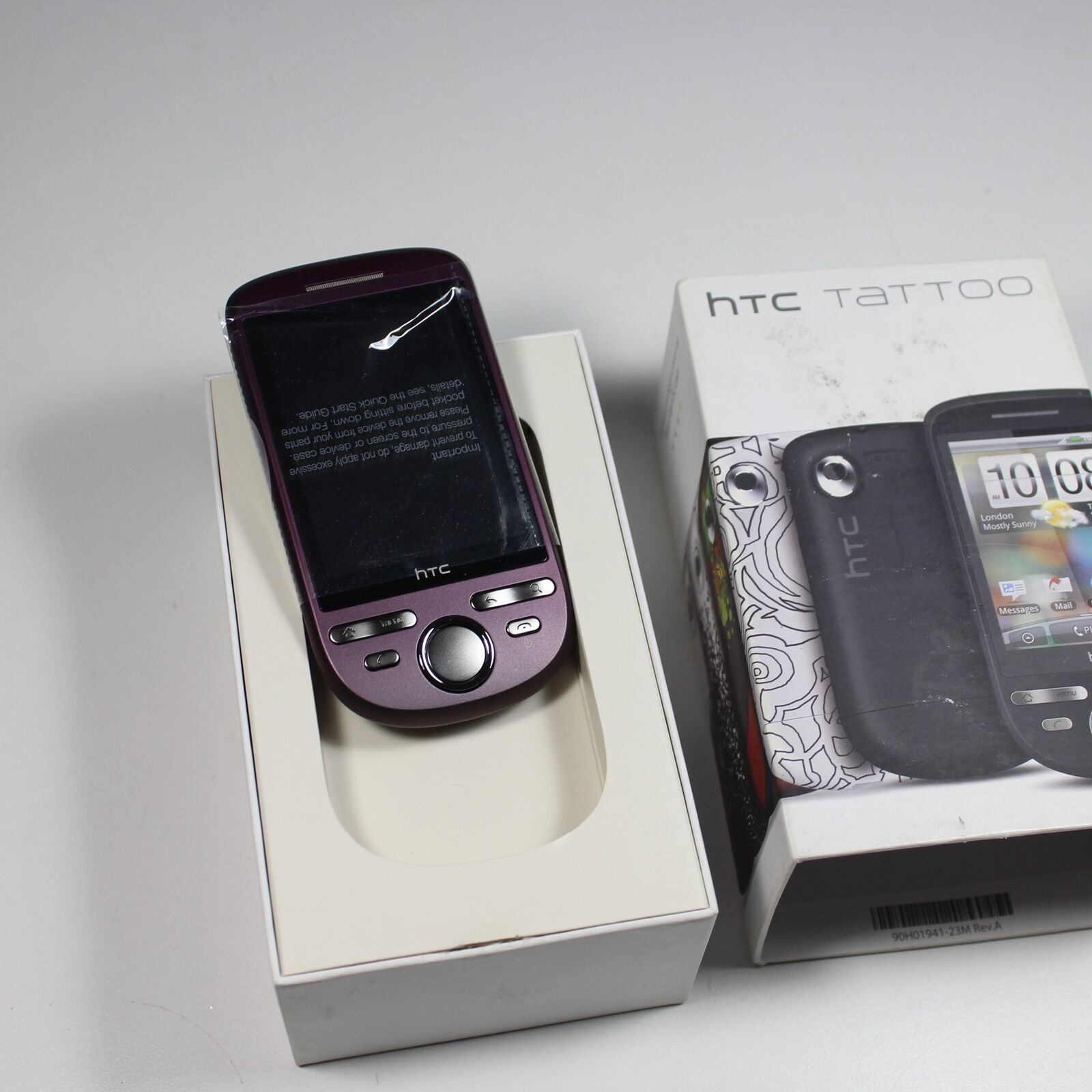Rare Vintage HTC Tattoo Phone Purple In Box A3288 Vodafone 2009 International