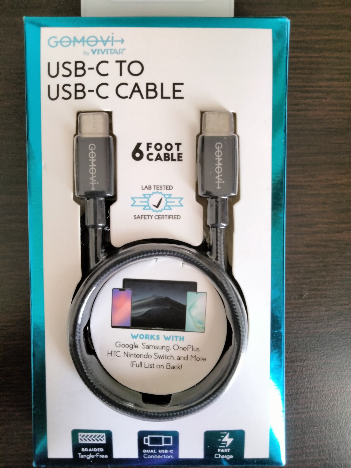 Gomovi by Vivitar USB-C to USB-C 6 Foot Cable New For android phone