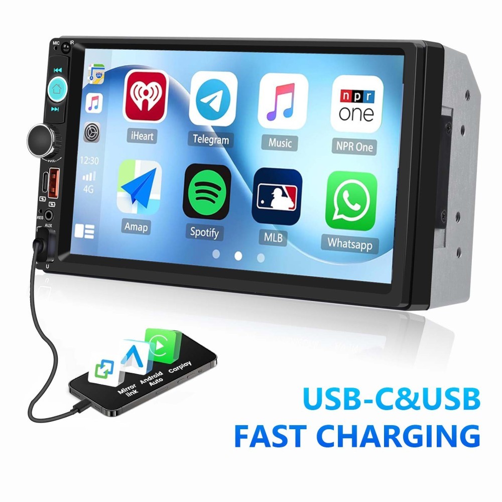 7″ Car Radio Wireless Apple/Andriod Carplay Car Stereo Touch Screen Double 2 Din