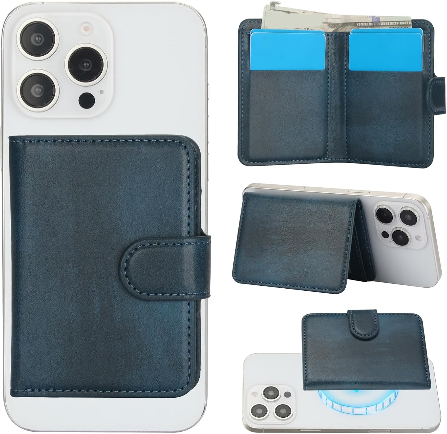 HAII for MagSafe Card Wallet Bag compatible with Buckle Wallet, Blue