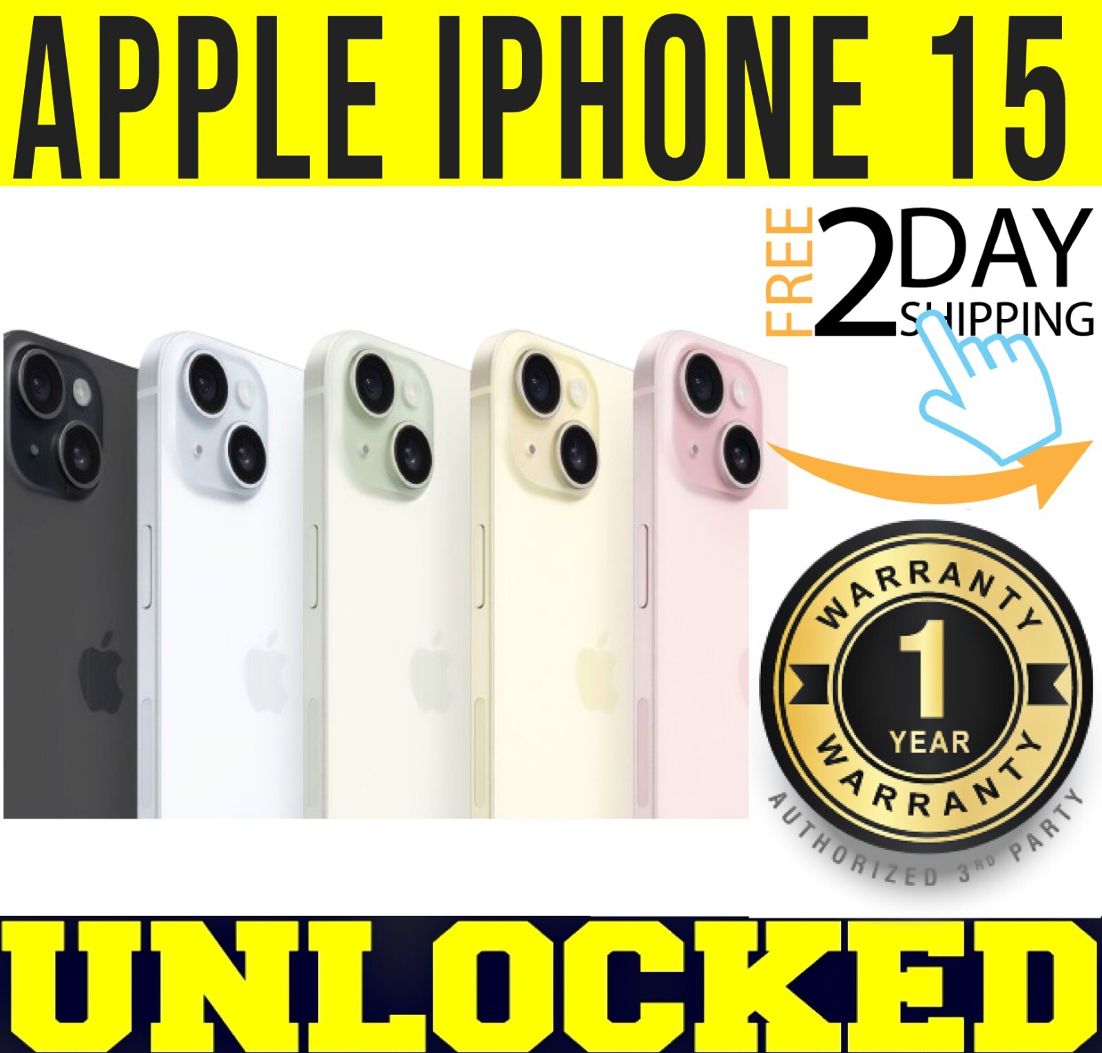 APPLE IPHONE 15 128GB 256GB 512GB (FACTORY UNLOCKED) ✅ NEVER ACTIVATED✅ ❖SEALED❖