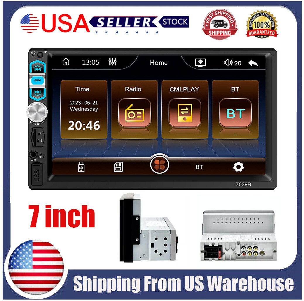 7” Touch Screen Car Stereo Bluetooth Android Auto Radio Apple Carplay FM Player