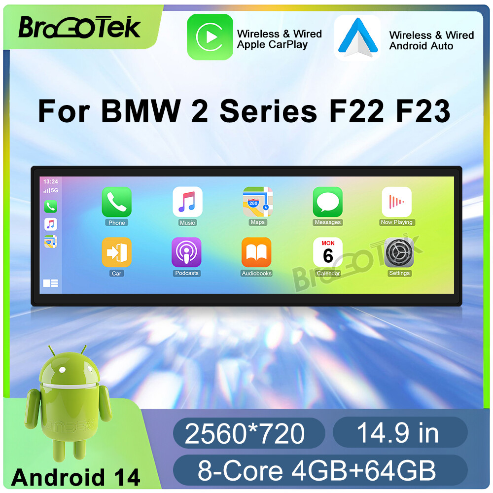 14.9″ IPS Android 13 8 Core Car Stereo Carplay GPS Sat Nav For BMW 2 Series F22 F23