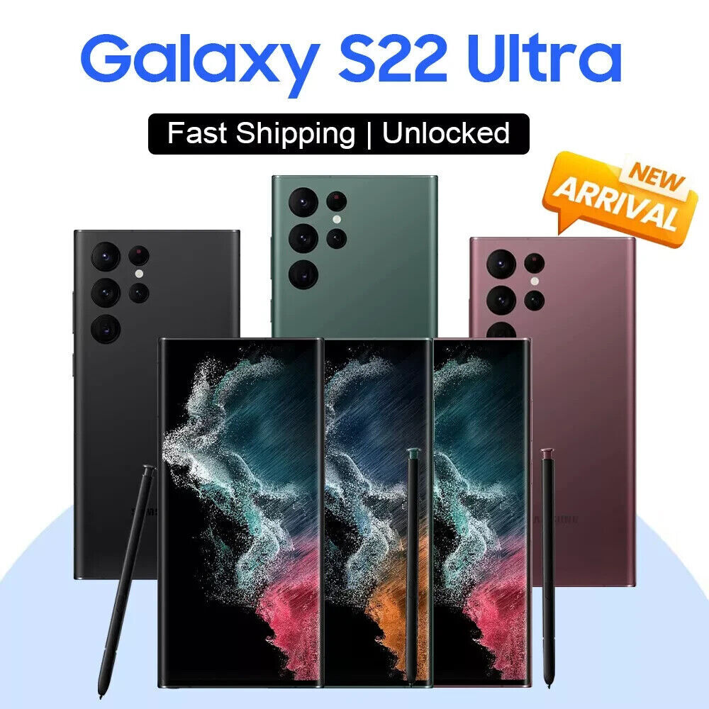 New Samsung Galaxy S22 Ultra 5G 128GB~512GB Factory Unlocked All Memorys US SHIP