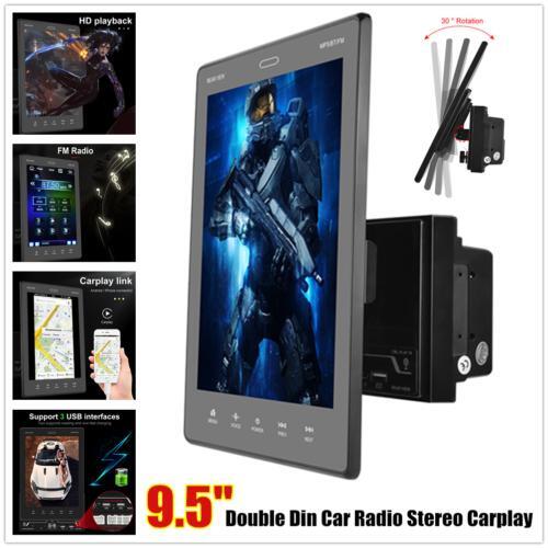 9.5″ Vertical Touch Screen Double Din Car Radio Stereo Player Carplay Charge USB