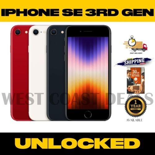 New Apple iPhone SE 3rd Gen 2022 64GB Factory Unlocked T-Mobile ATT Verizon
