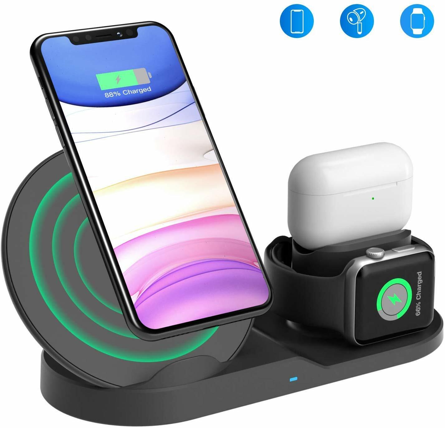 Wireless Charging Stand Wireless 3 in 1 Charging Station Compatible with iPhone