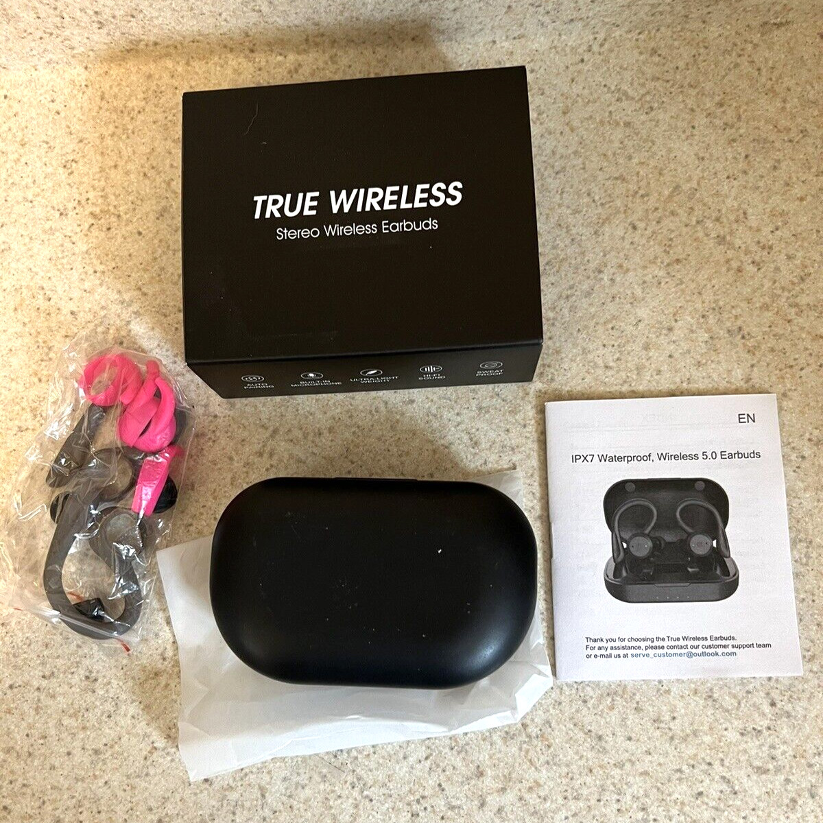 Wireless Earbuds Bluetooth 5.3: IPX7 Waterproof, Stereo Sound NOB New Open Box