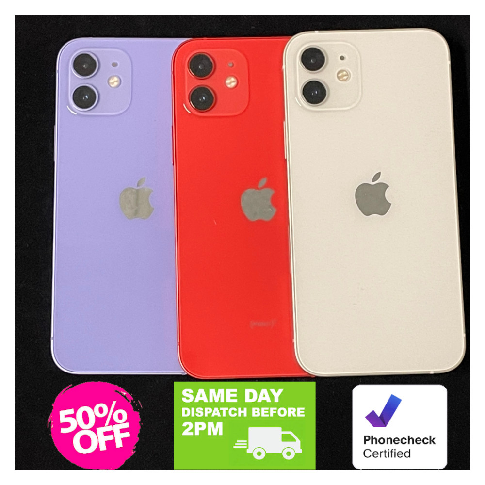 Apple iPhone 12 64GB/128GB – Black, Green, Red – Verizon, AT&T, T-Mobile
