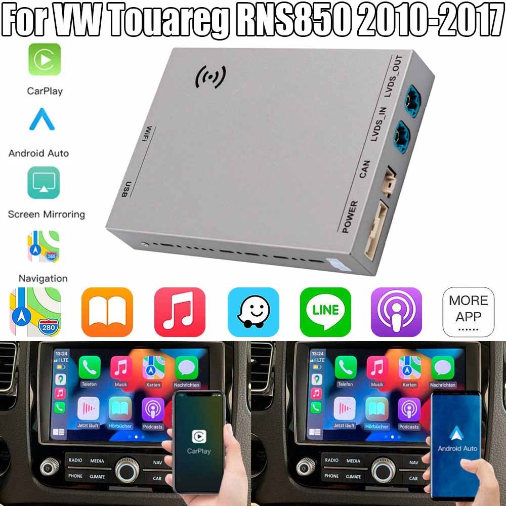 Wireless Carplay Android Auto Decoder for Volkswagen Touareg RNS850 2010-2017