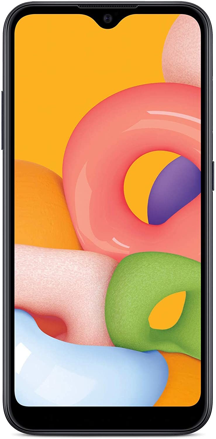 Samsung SMSAS111DGP5 Galaxy A01 16GB 2GB RAM GSM Prepaid Smartphone, Black