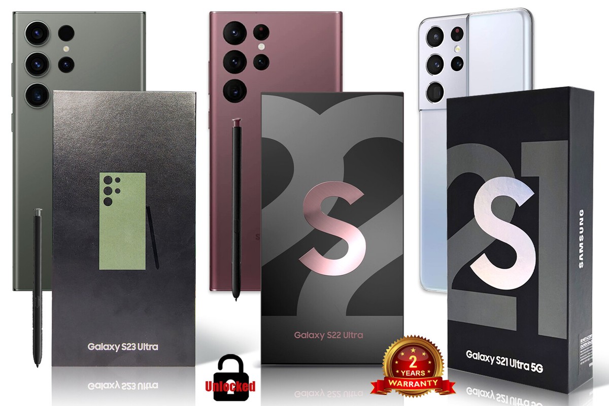 NEW Samsung Galaxy S23 Ultra 5G S22 Ultra 5G S21 Ultra 5G Unlocked Smartphones