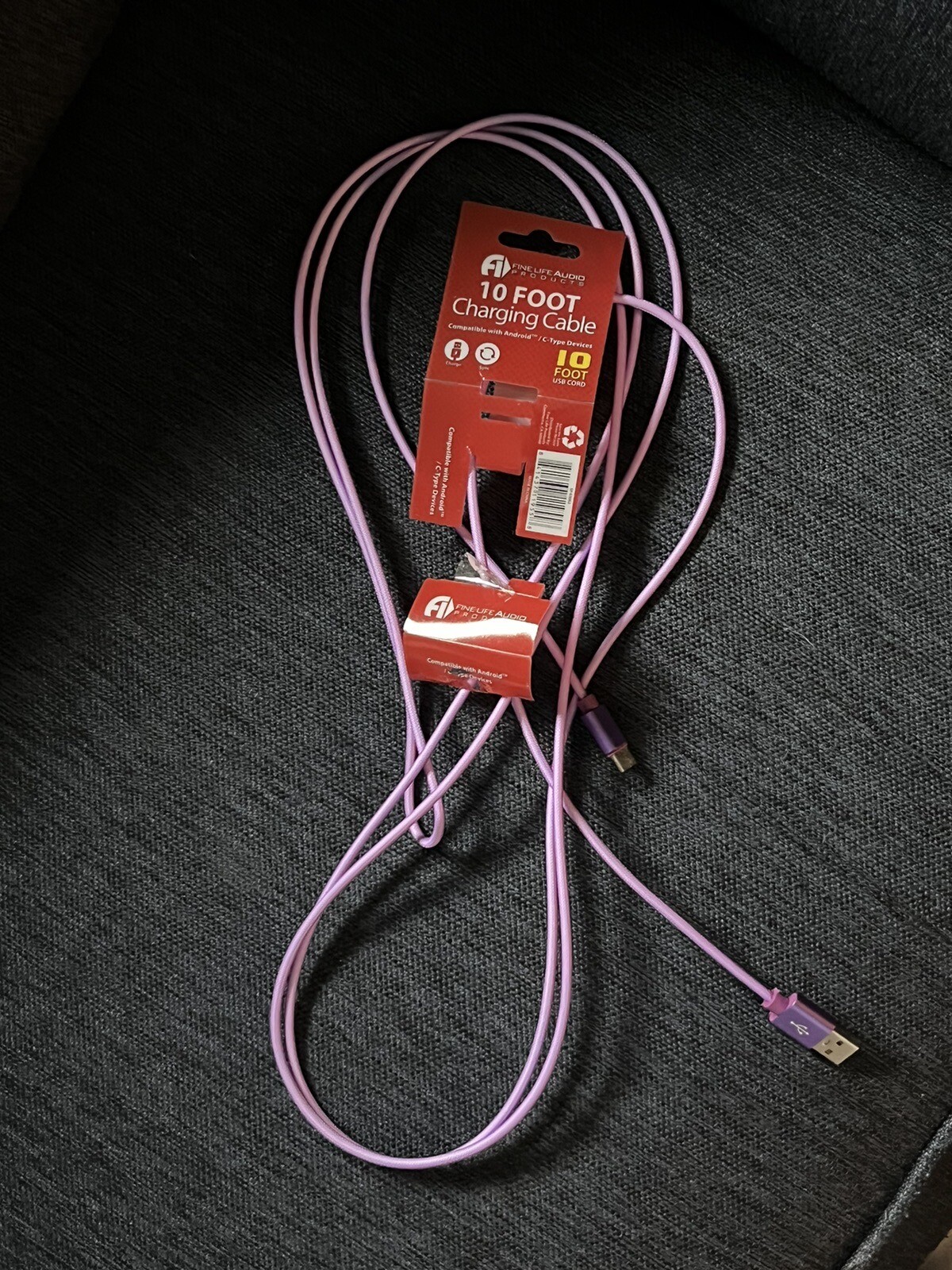 Fine Life Audio Products – 10’ Charging Cable for Android Phones, C-Type Devices