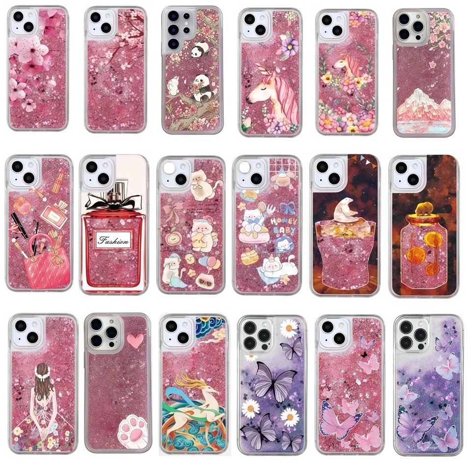 For Samsung Galaxy A04S A13 A14 A15 A16 A34 A54  Phone Case Liquid Glitter Bling