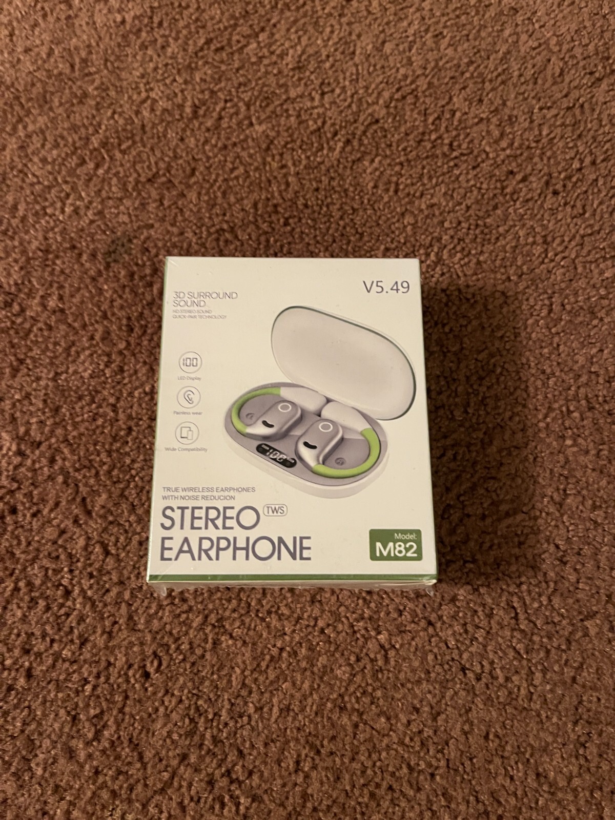 True wireless earphones with noise reduction.  BRAND NEW!!!!