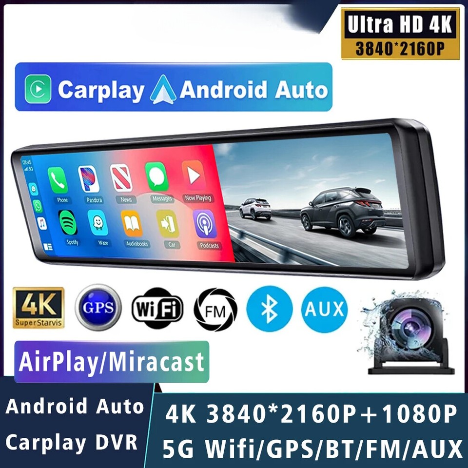 11.26″ 4K 2160P Car Dvr Auto Dash Cam GPS WIFI Rear View Mirror Dashcam Camera