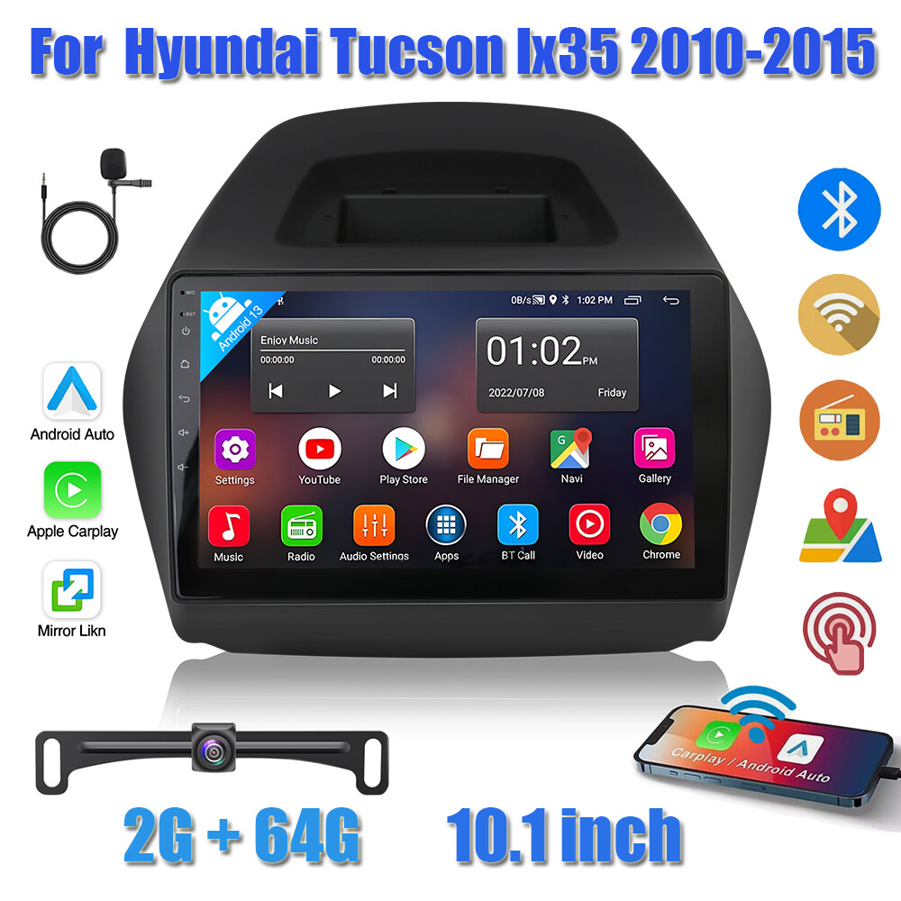 Car Stereo Radio GPS Navi 2+64G 10.1″ For Hyundai Tucson Ix35 2010-2015 Carplay