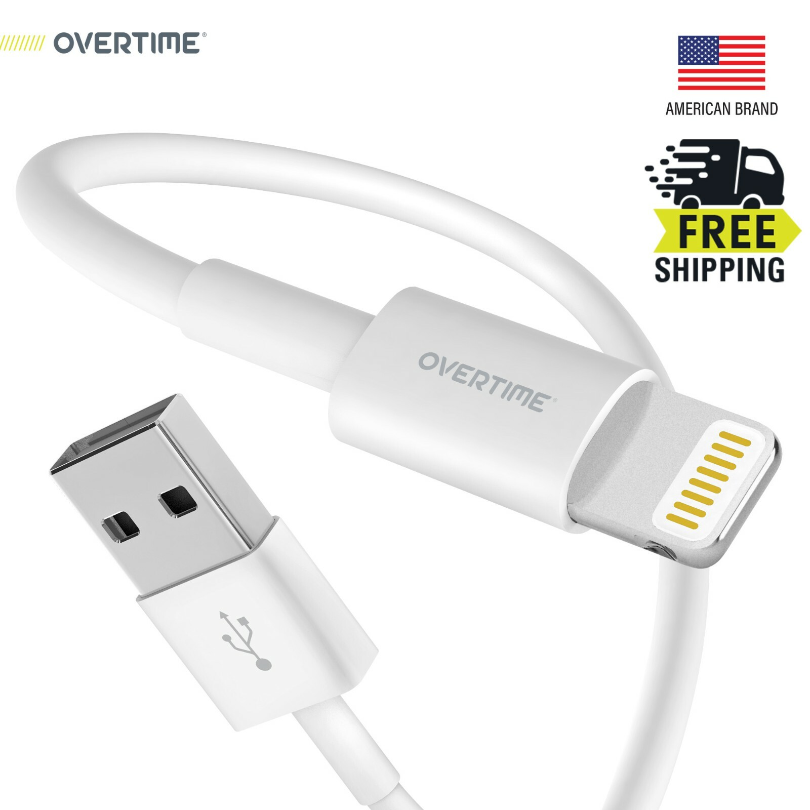 Overtime Apple Certified 4 Ft Lightning to USB Cable For iPhone / iPad / iPod