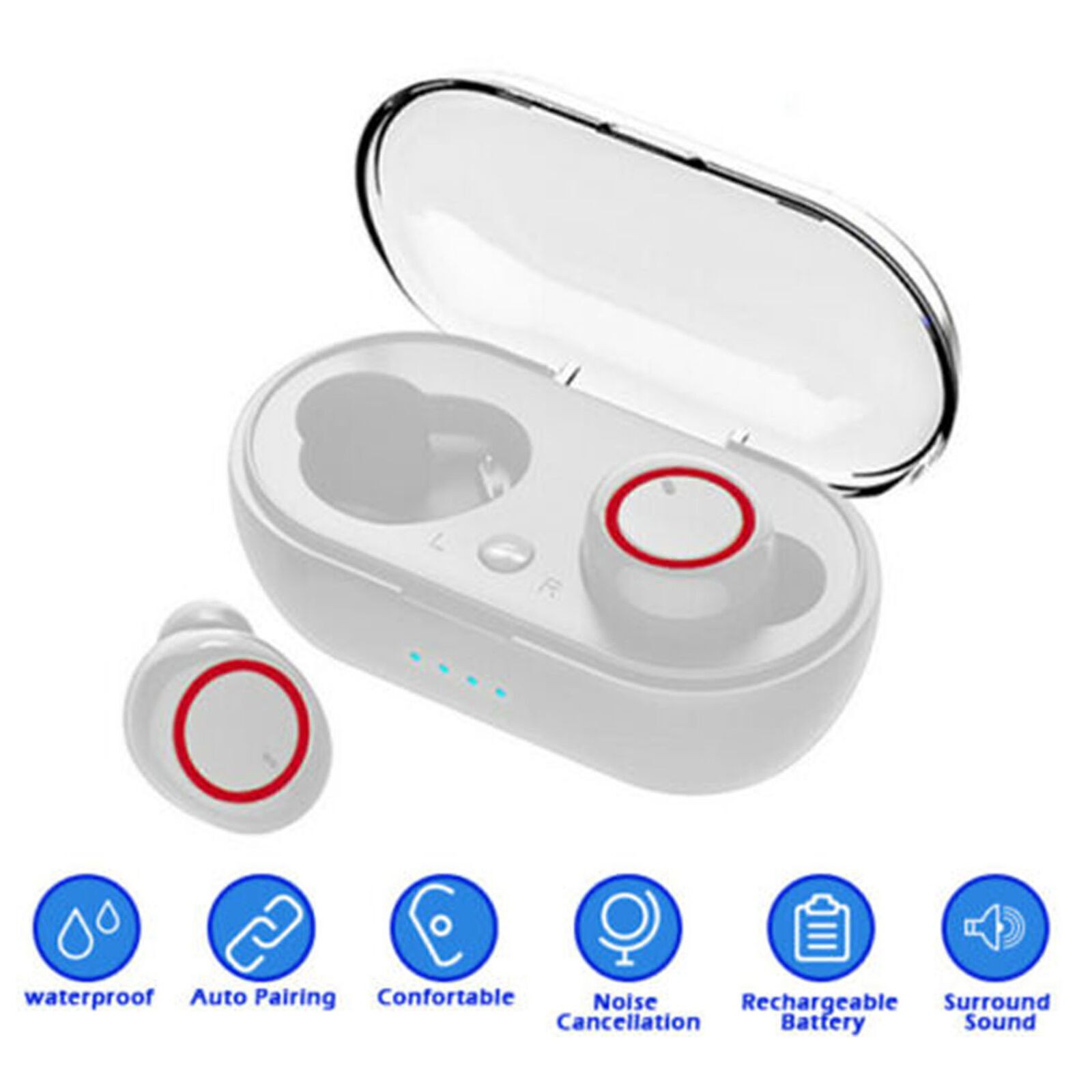 Wireless Bluetooth 5.0 Earphones Headset In-Ear Headphones With Charging Case