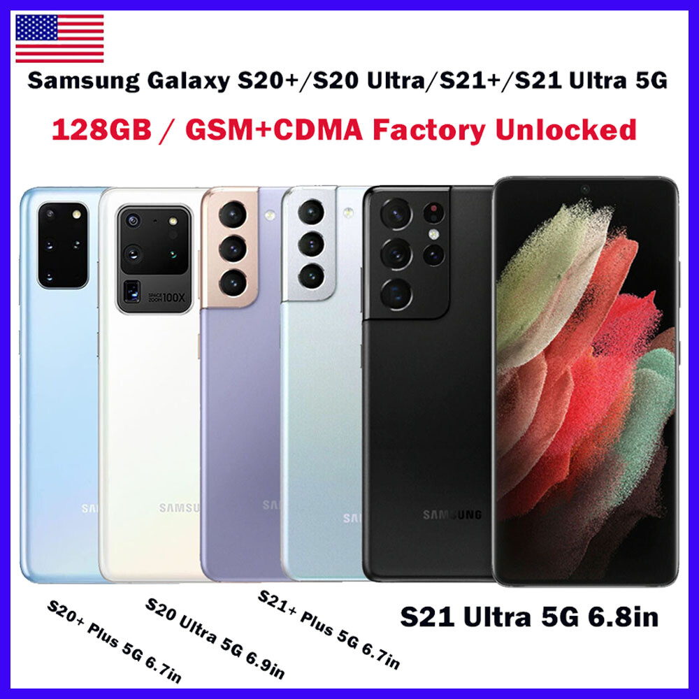 NEW Samsung Galaxy S20+/S20 Ultra/S21 Ultra (5G) 128GB+12GB Factory Unlocked US