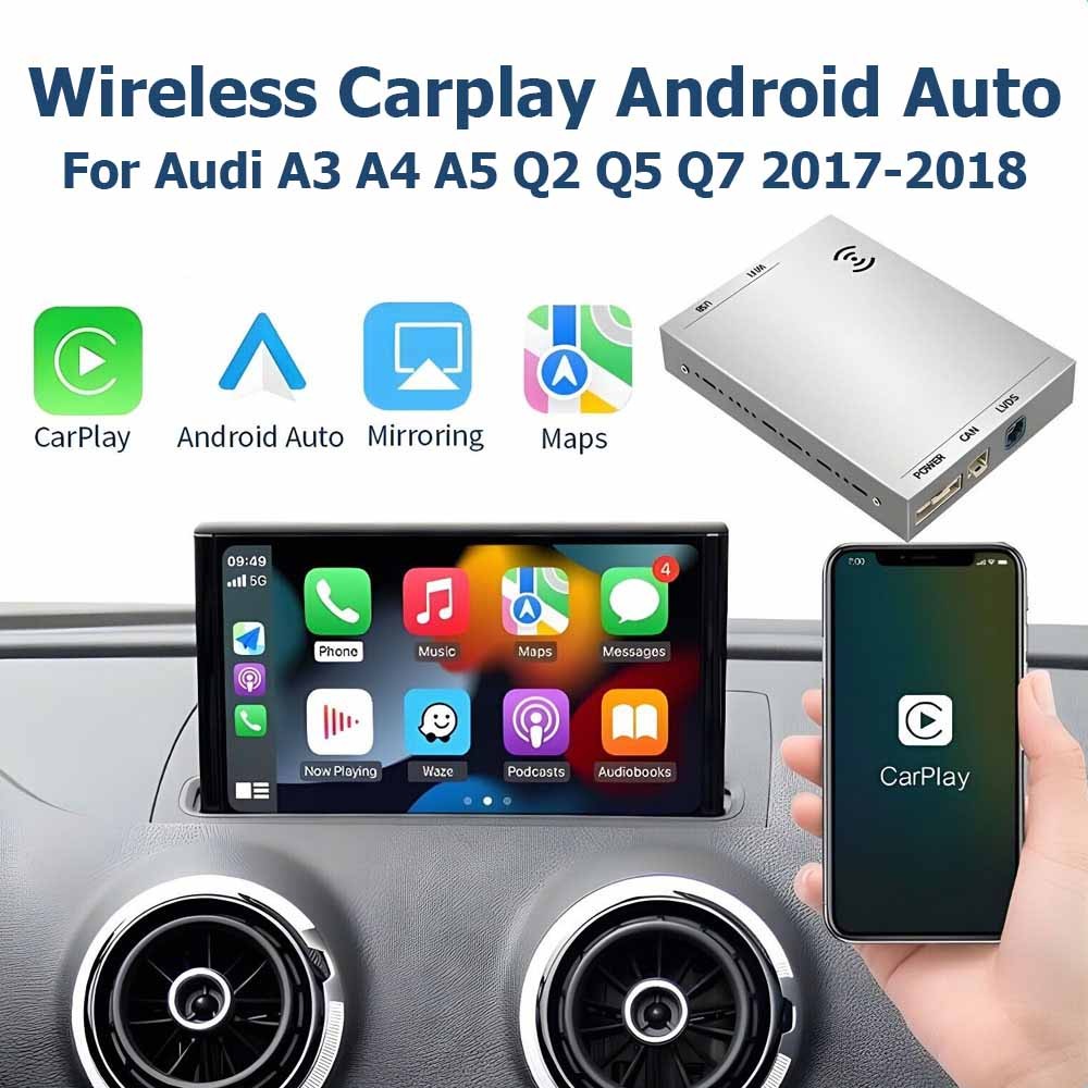Wireless Carplay Android Auto Decoder For Audi A3 A4 A5 Q2 Q5 Q7 2017-2018