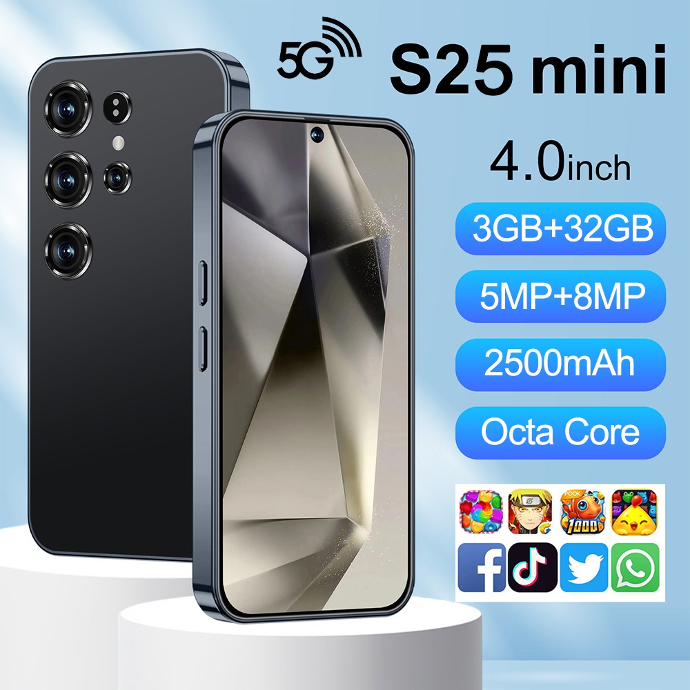 Unlocked Cell Phone S25 Mini 5G Smartphone 32GB Android 13 Dual SIM Cheap Mobile