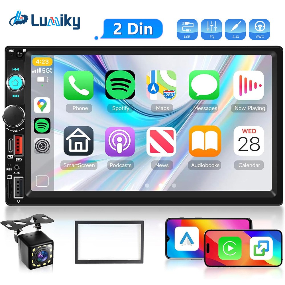 Wireless Carplay Car MP5 Player Bluetooth Stereo Radio With Camera Touch Screen