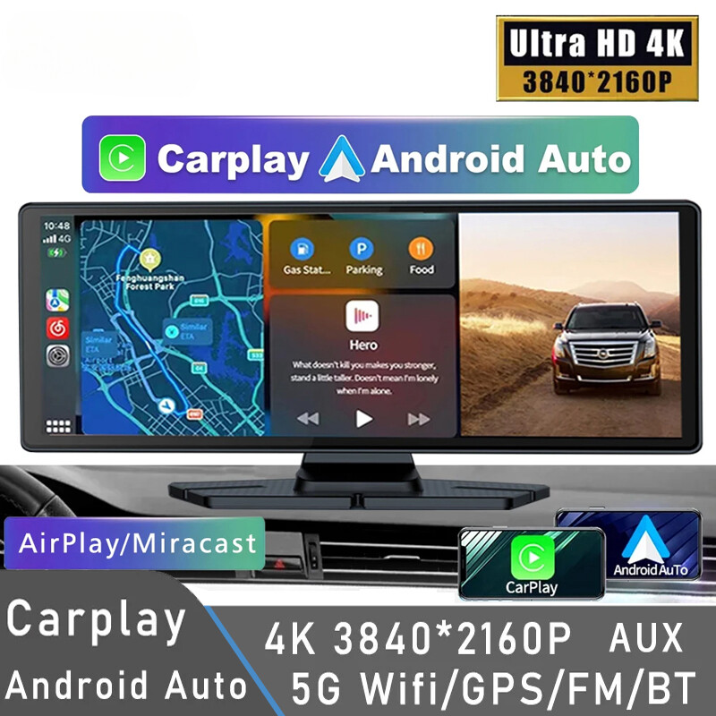 10.26 Inch 4K 3840*2160P Dash Cam Carplay Android Car Dvr Dashcam Drive Recorder