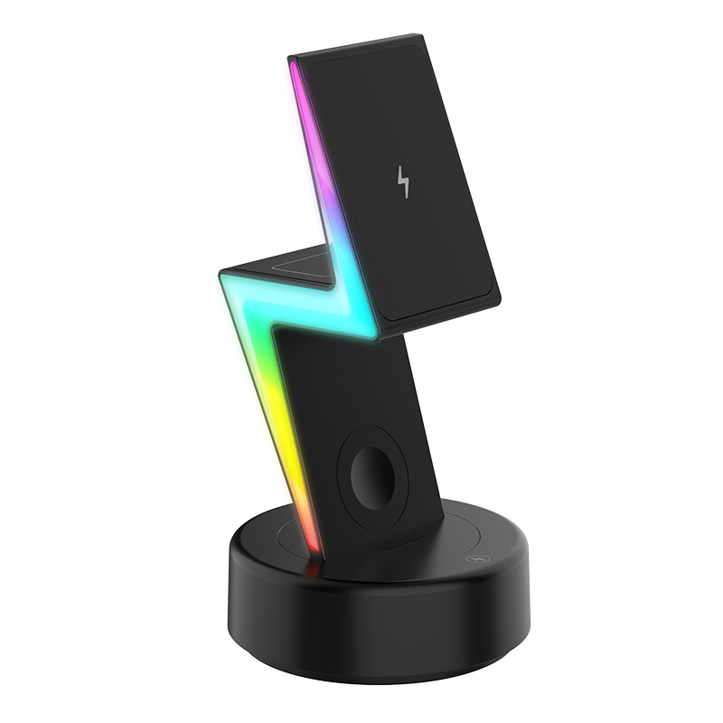 3 In 1 Wireless Charger RGB Light For Apple Holder Magnetic Wireless Charging