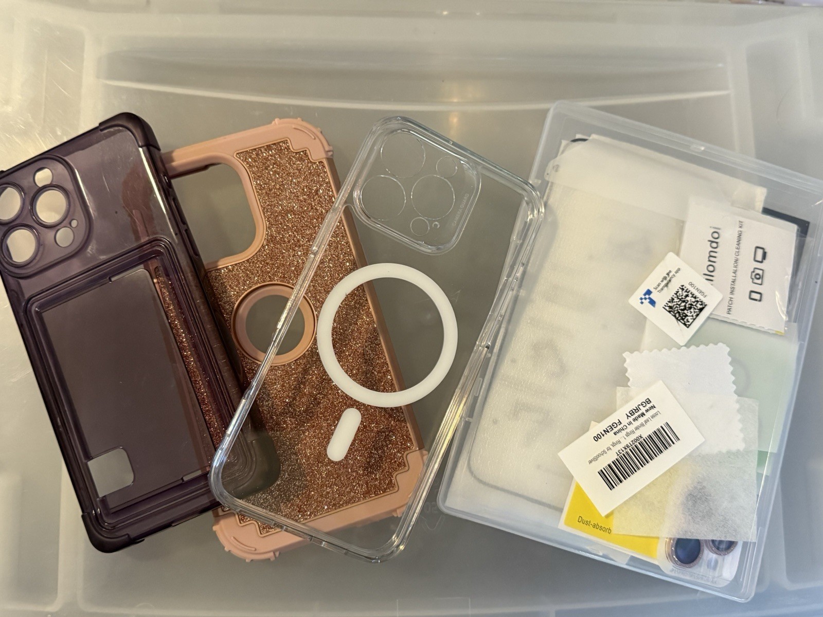 iphone 15 pro max 3 case plus screen protectors  bundle