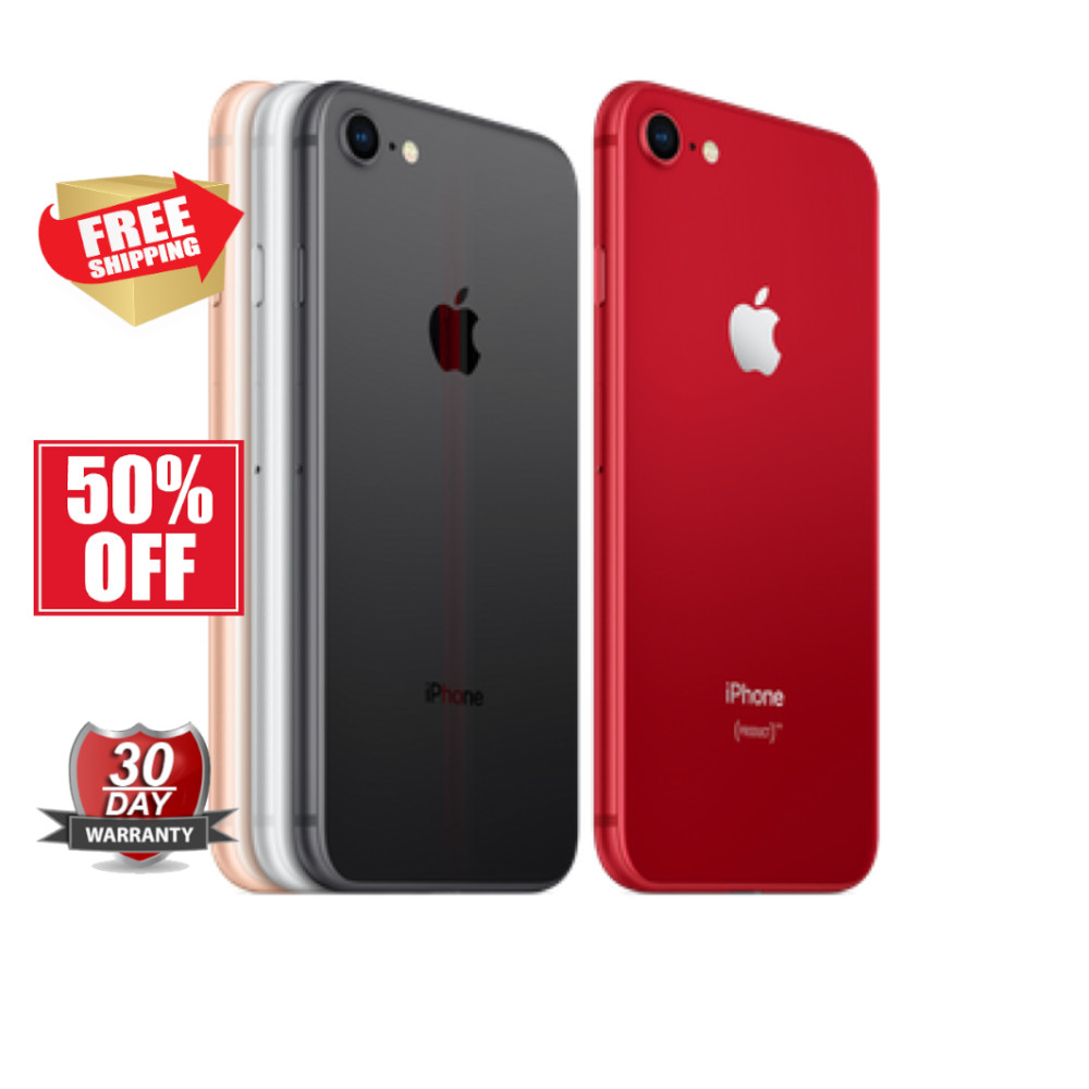 Apple iPhone 8 -Silver Red- 64GB 128GB GSM Unlocked Verizon Att Screen 4.7″