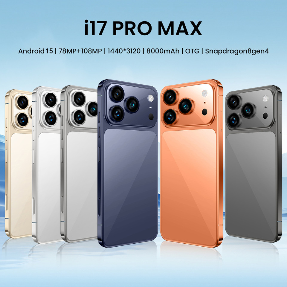 New I17 PRO MAX 5G Smartphone 7.3” Factory Unlocked 8GB+256GB Android Cellphones