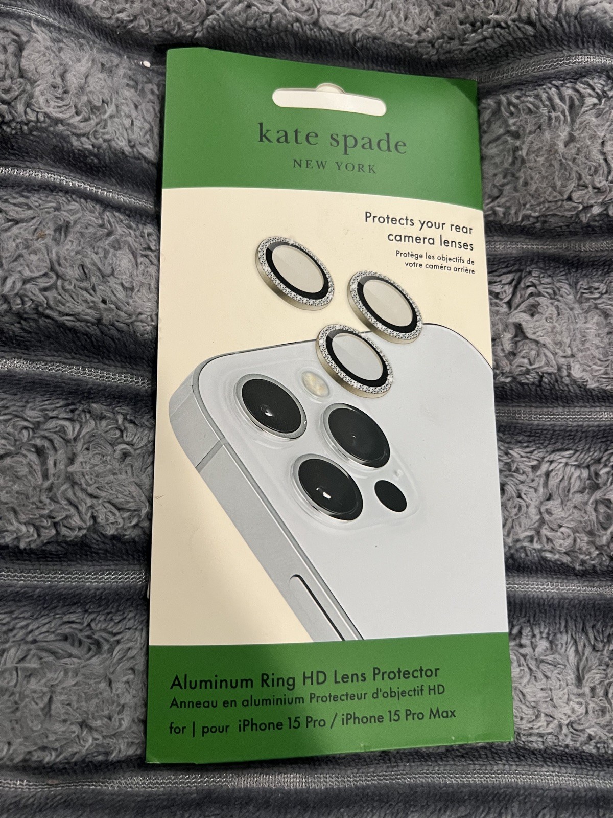 Kate Spade NY Aluminum Ring HD Lens Protectors for Apple iPhone 15 Pro / MAX NEW