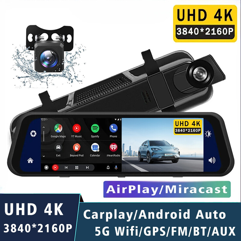 UHD 4K 3840*2160P Car DVR Carplay Android Auto WIFI AUX Dashcam Drive Recorder