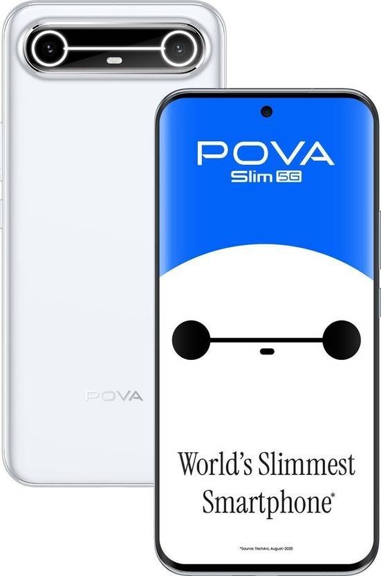 Tecno Pova Slim 5G (White, 128GB 8GB RAM) Dimensity 6400 5G Global Version