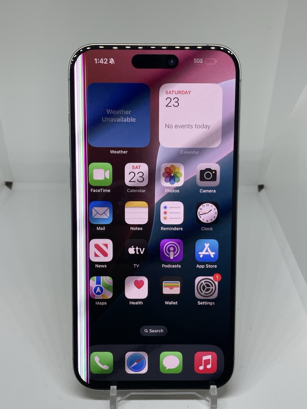 Apple iPhone 15 Pro Max 256gb Natural Titanium (T-Mobile) BAD SCREEN