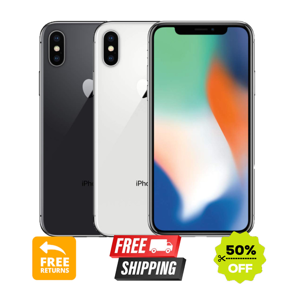 Apple iPhone X Unlocked Verizon Silver/Gray 4G 64GB 256GB At&t T-Mobile