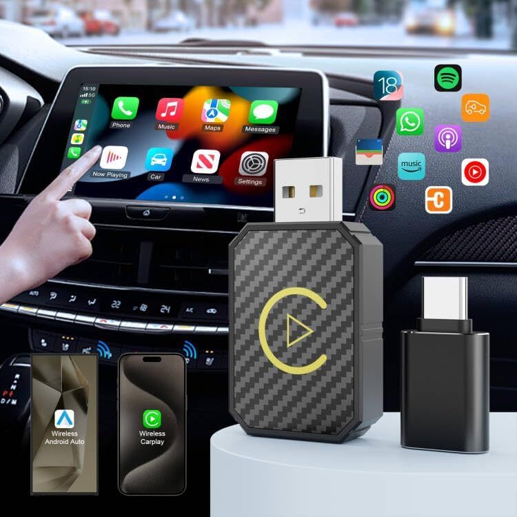 Mini Carplay Wireless Adapter & Android Auto Wireless Adapter for iPhone/Android