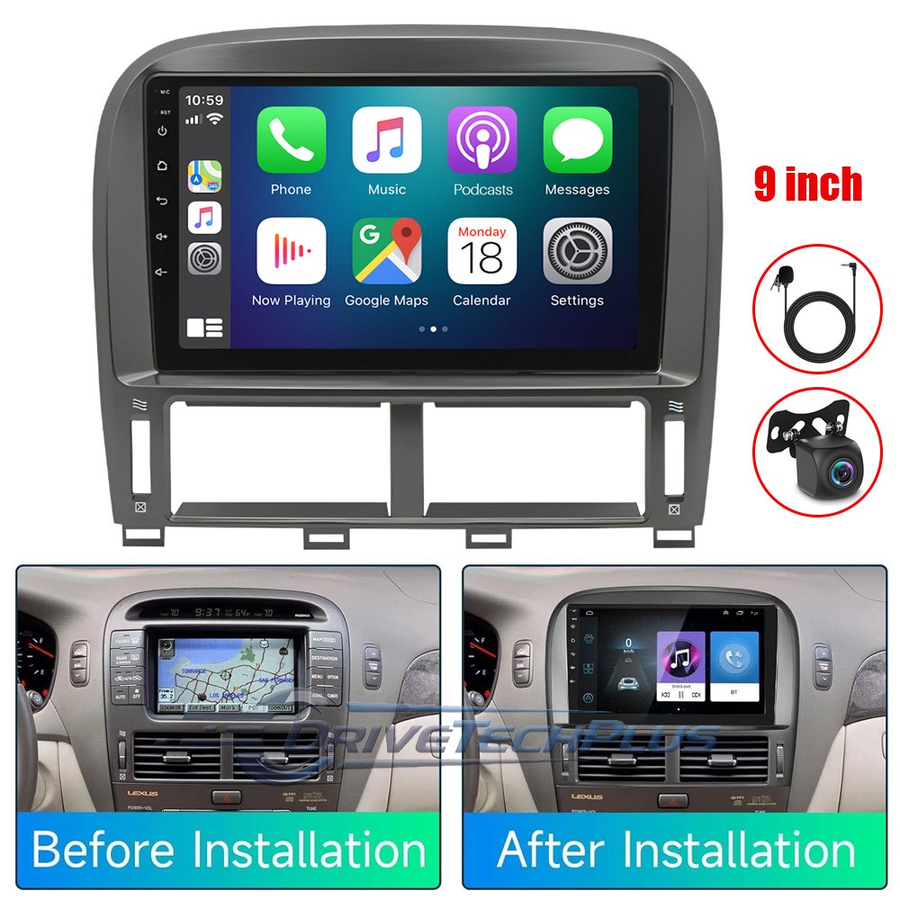 9″ Radio Estereo De Pantalla Para Lexus LS430 2001-2006 Coche Carro Doble Din BT