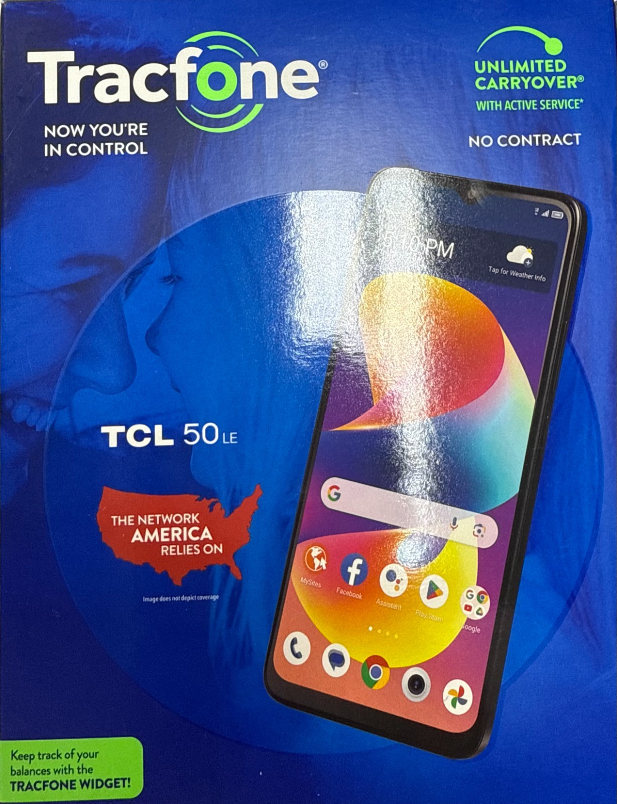 New TracFone TCL 50 LE 64GB 5G Smartphone Gray (Fingerprint/Face Unlock)