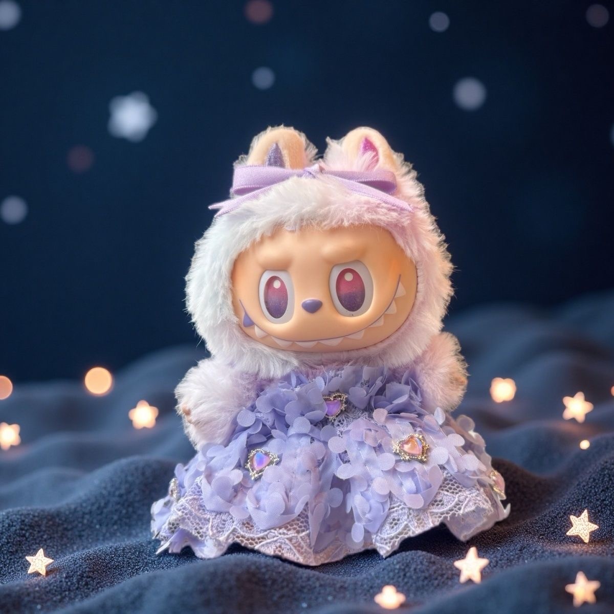 The Monster Plush Doll Keychain Doll Clothes Cute Purple Dress Suit No Toys 17cm