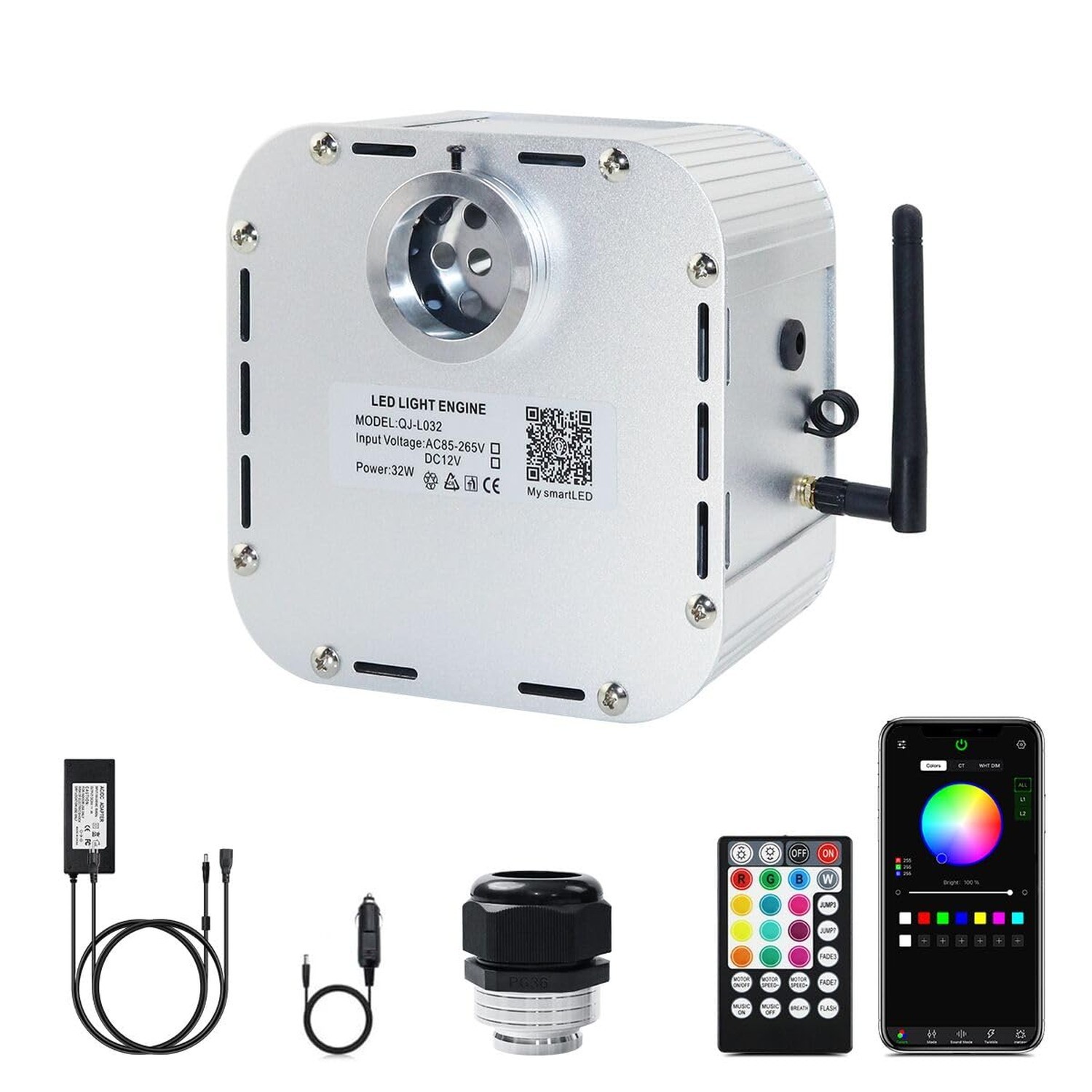 AMKI High Brightness 32W Twinkle Sound Mode RGBW Light Source Engine Driver R…