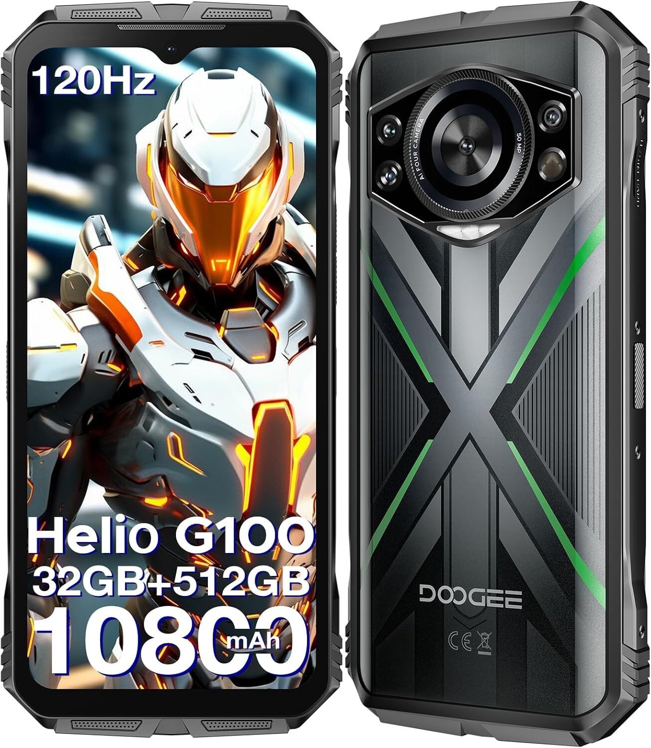 DOOGEE S Cyber Pro Rugged Smartphone Cell Phone 32GB+512GB  Android 14 10800mAh