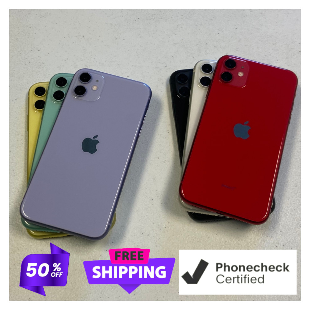 Apple iPhone 11 64GB Unlocked Verizon AT&T T-Mobile – Black, Red, Yellow