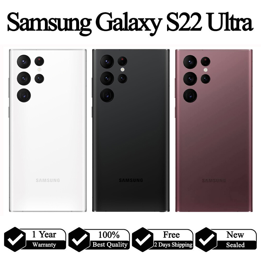 New Samsung Galaxy S22 Ultra 5G 512/256/128GB S908U1 Factory Unlocked All Colors