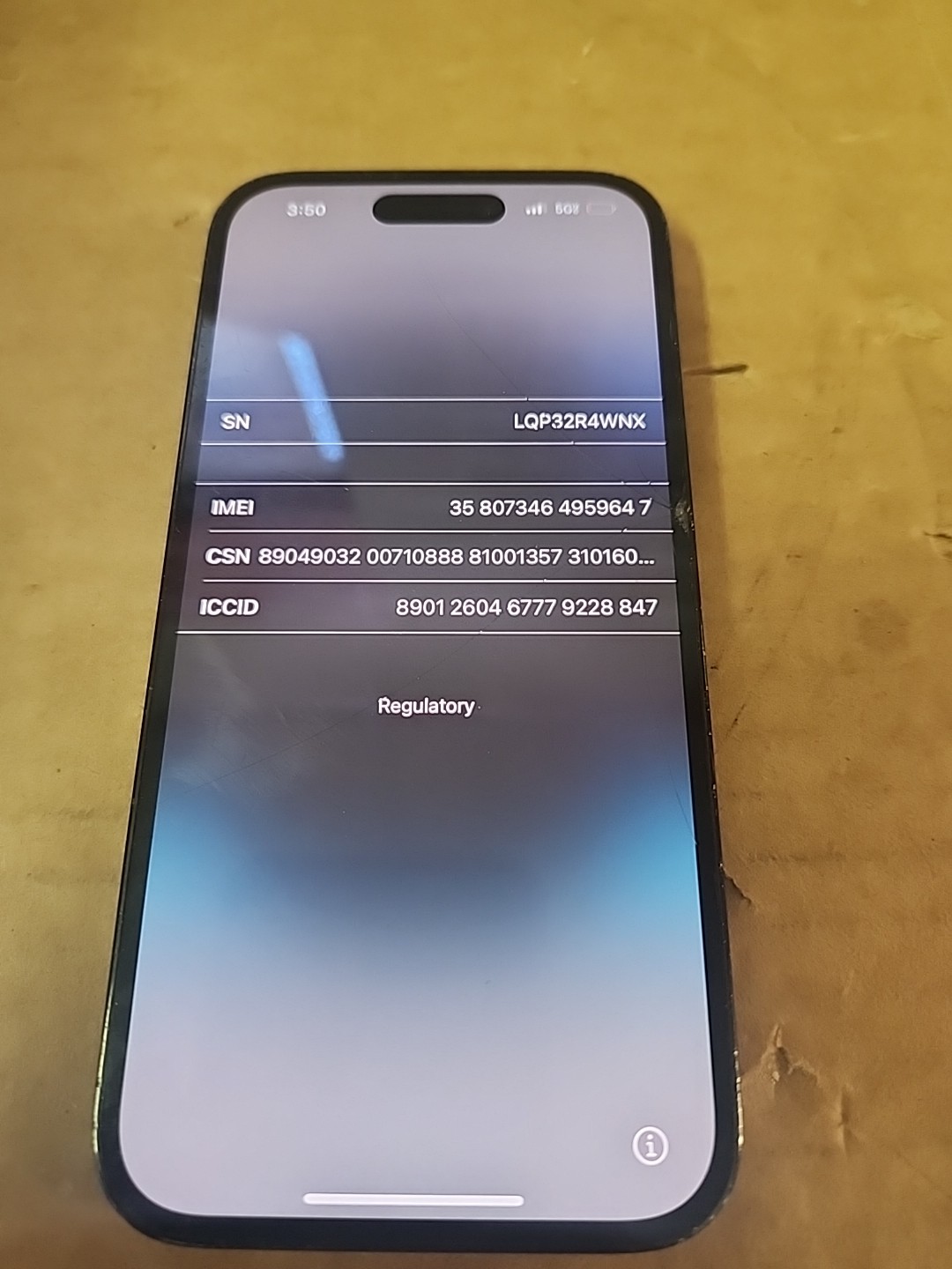 Apple iPhone 14 Pro 128GB Space Black (T-Mobile) Smartphone Cracked