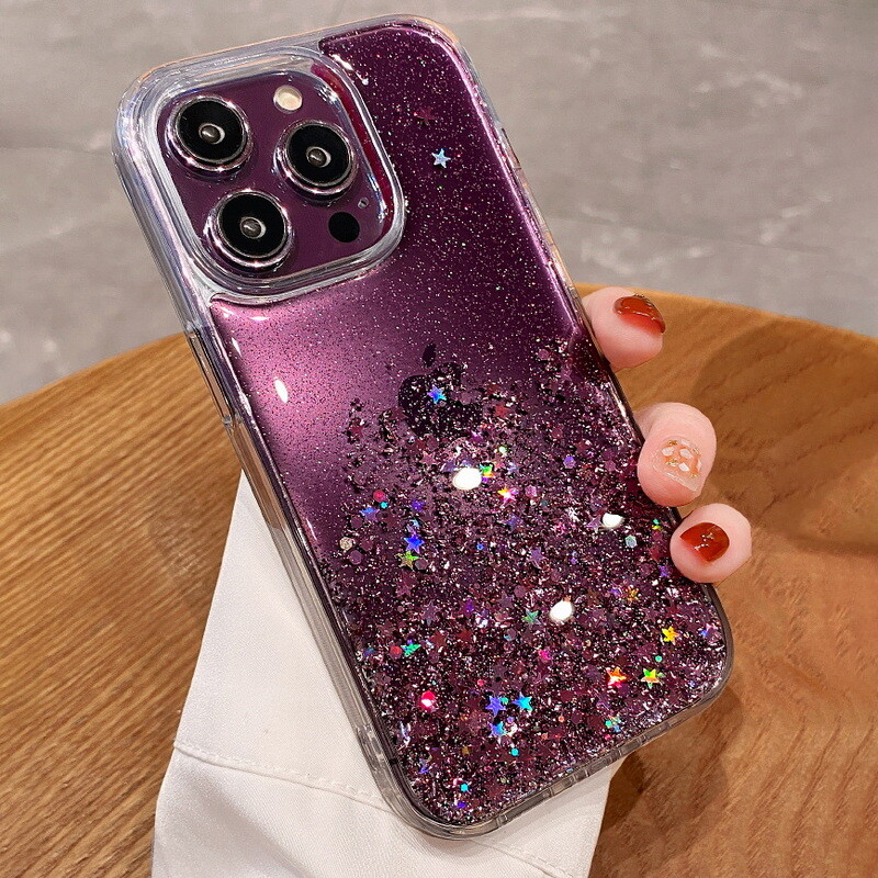 For iPhone 15 Pro Max 14 13 12 11 XR XS Shockproof Glitter Clear Soft Case Cover
