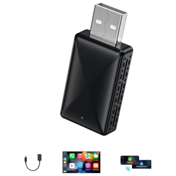 2 in 1 Android Auto Wireless Adapter & Wireless CarPlay Adapter Plug & Play Car