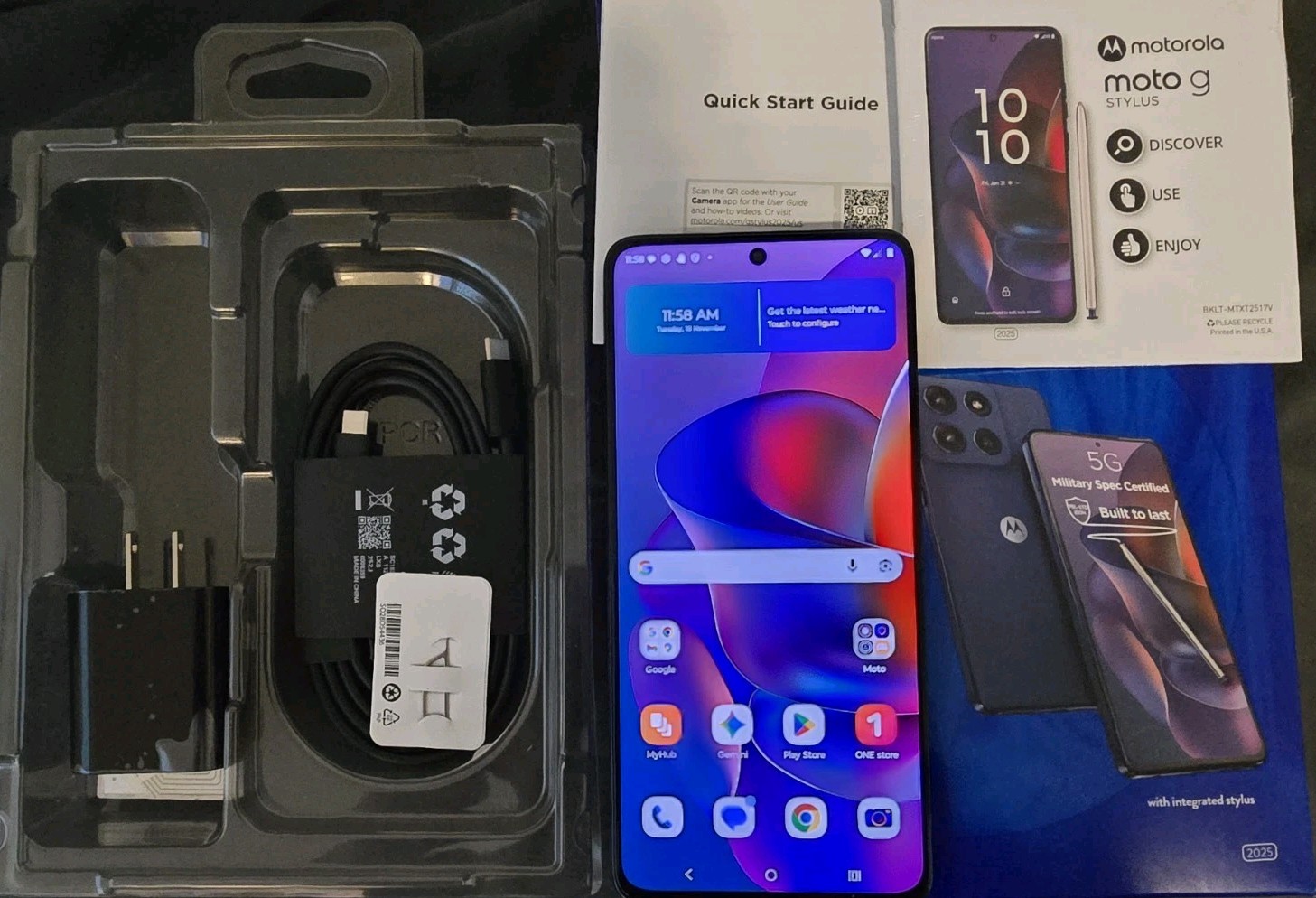 Motorola Moto G Stylus 2025 XT2517V 128GB Unlocked Gibraltar Sea Blue