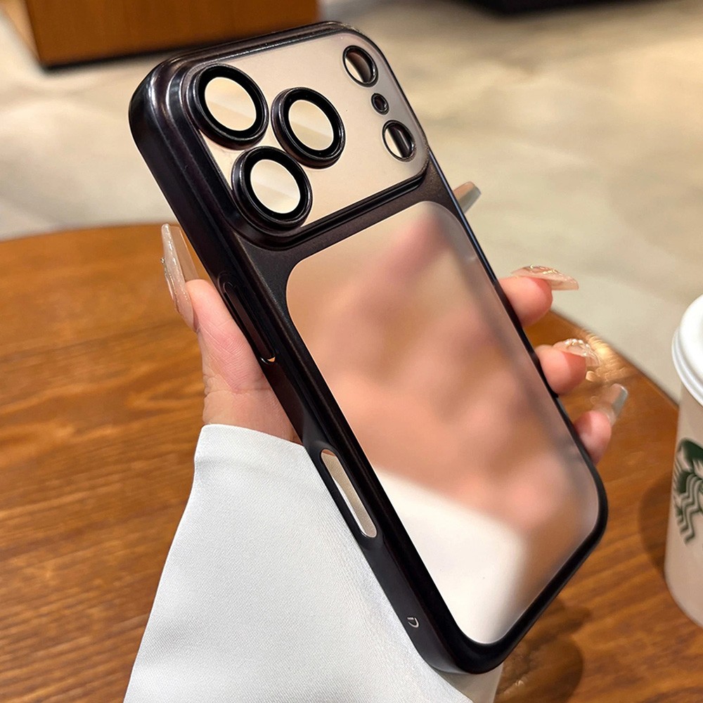 Matte Clear PC Case for iPhone 14 15 16 17 – Transparent Anti-Slip Hard Case